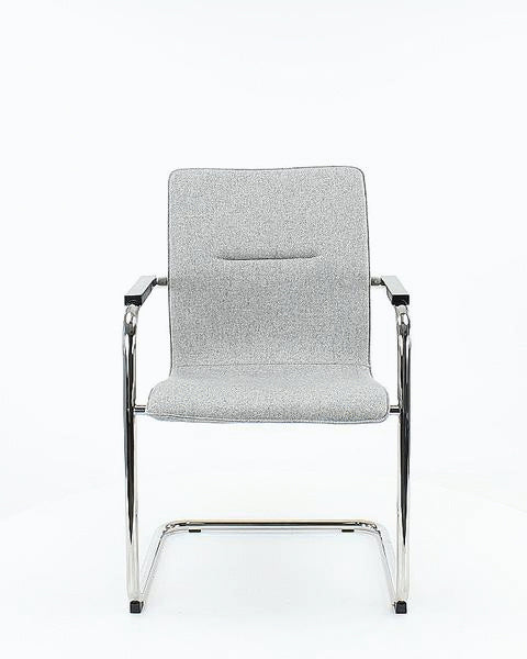 Workliving Vergaderstoel X6 - Sledeframe - Wolvilt Fenice 511 lichtbruin - frame zwart