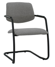 Workliving Vergaderstoel X5 - Sledeframe - Wolvilt Fenice 602 middengrijs - frame zwart