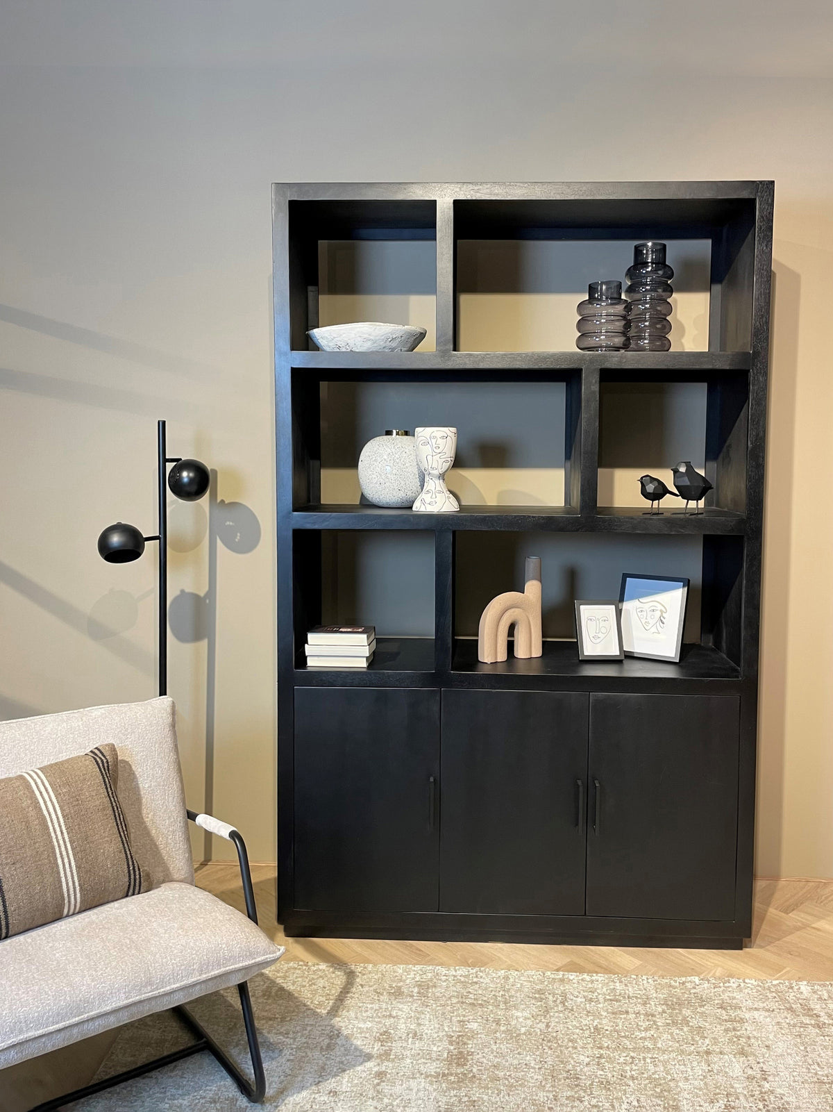 Wandkast Jaxx Zwart 145 cm