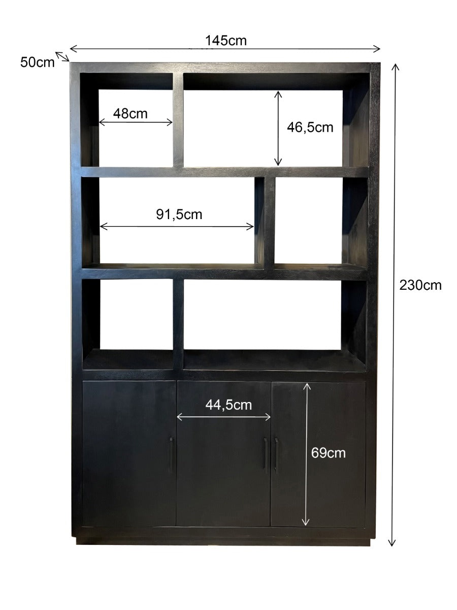 Wandkast Jaxx Zwart 145 cm