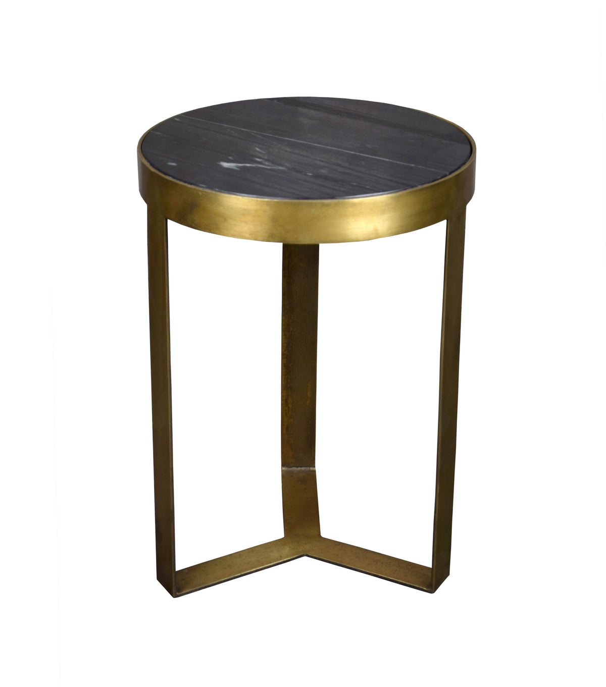 Bijzettafel Glennis Marmer Zwart-Goud 40 cm