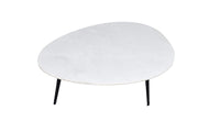 Salontafel Organisch marmer wit-zwart 70 cm