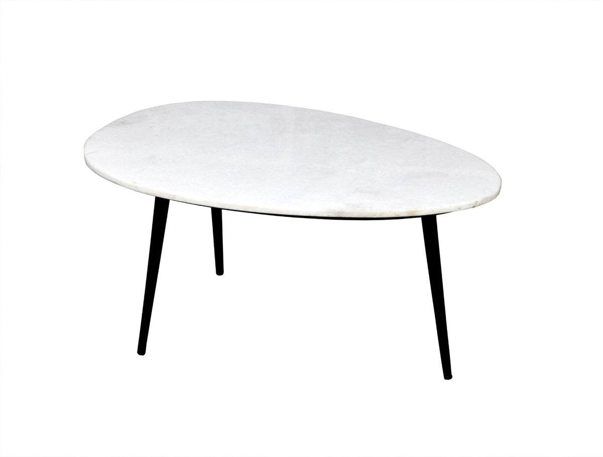 Salontafel Organisch marmer wit-zwart 70 cm