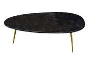 Salontafel Organisch marmer zwart-goud 110 cm