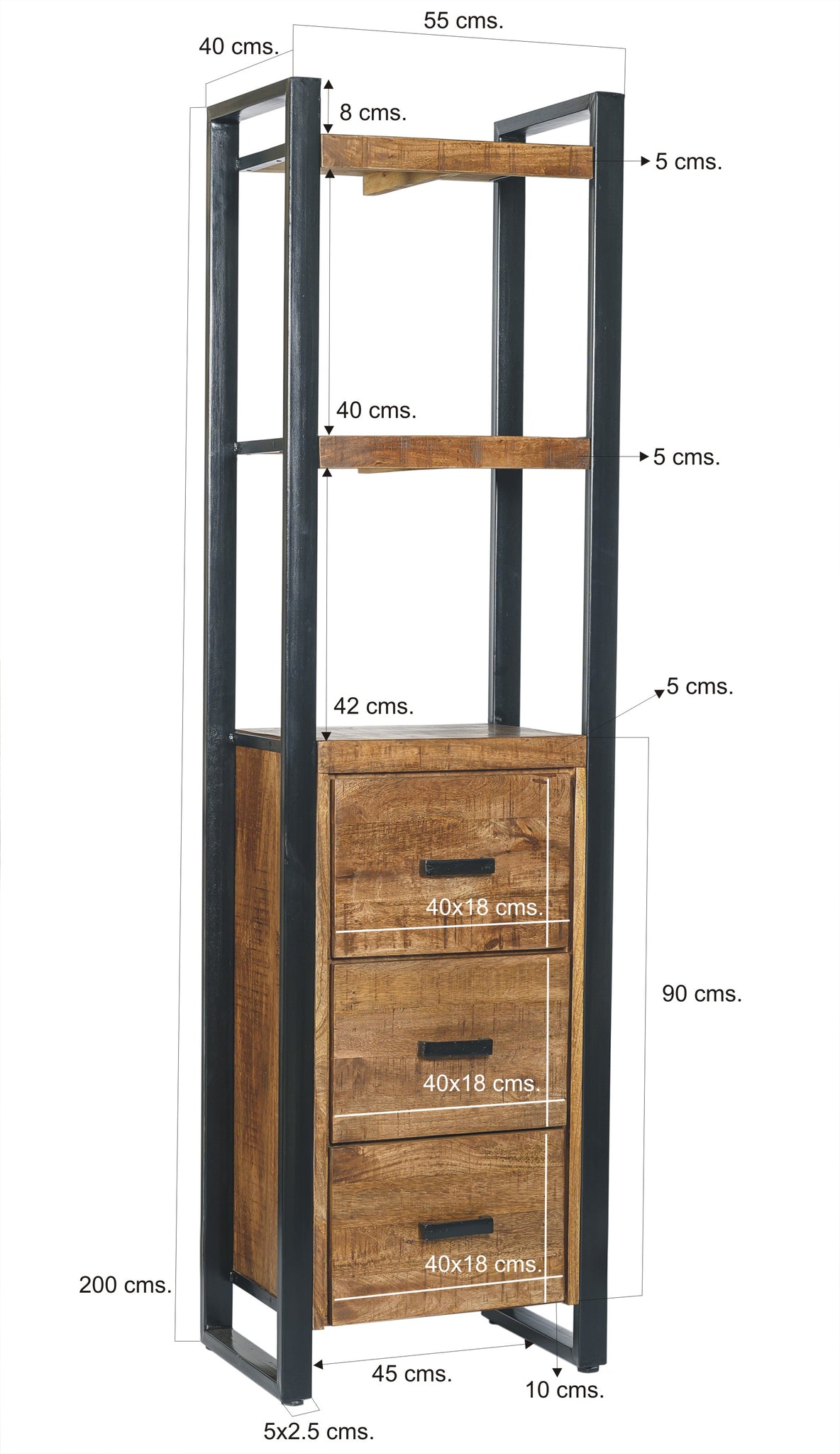 Wandkast Nairobi 3 lades 55 cm