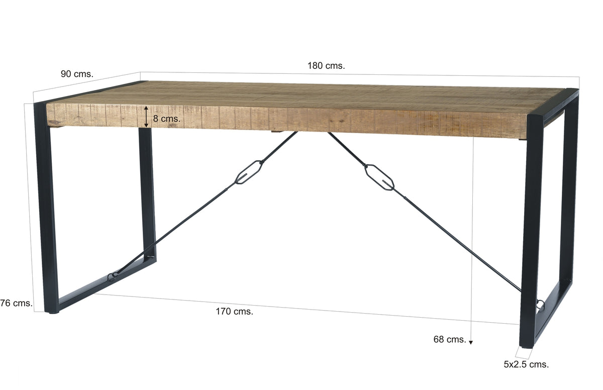 Eettafel Nairobi 180x90 cm