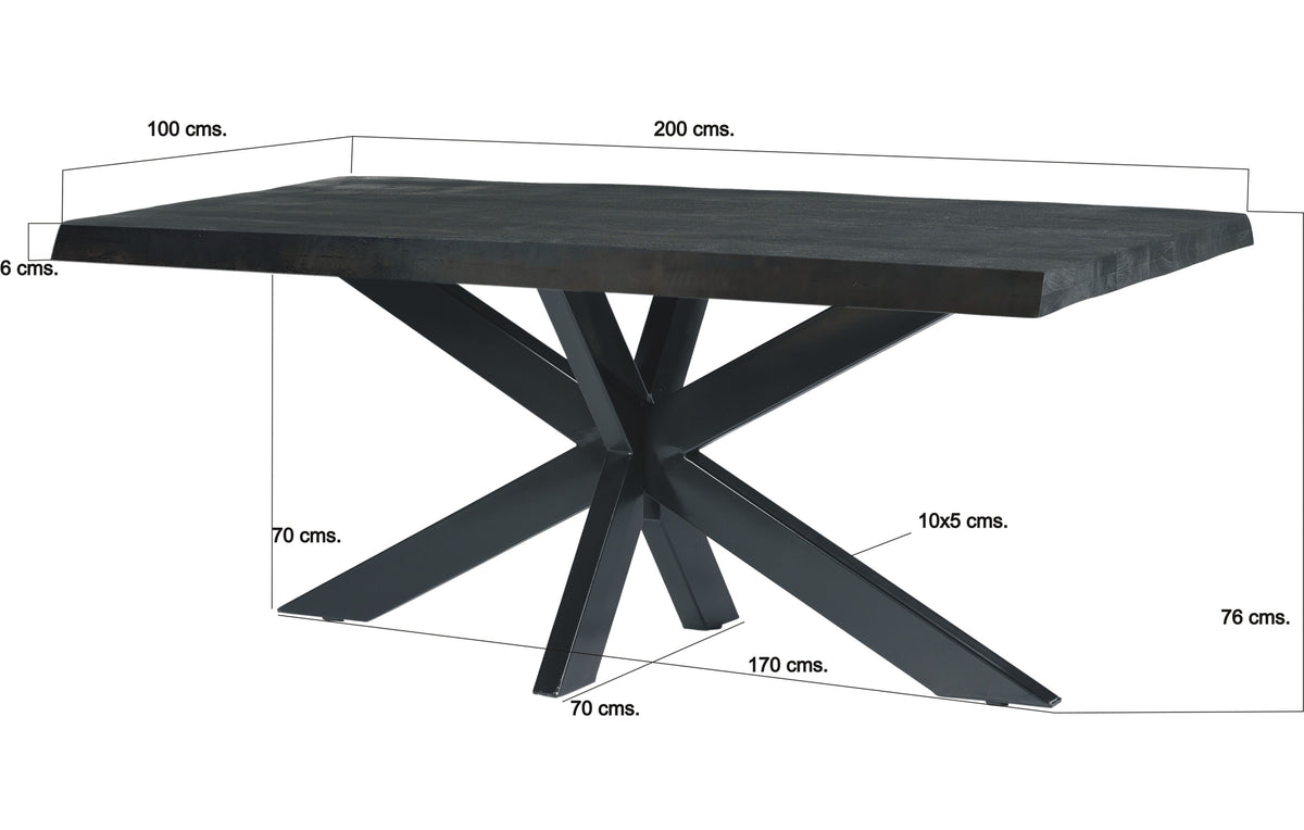 Eettafel Norris boomtopspin 200 cm