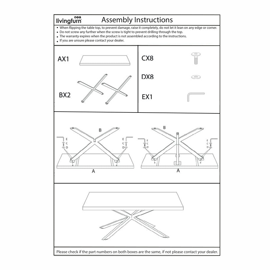Eettafel Norris boomtopspin 200 cm