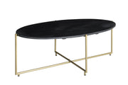 Salontafel Anthony zwart/messing 110 cm
