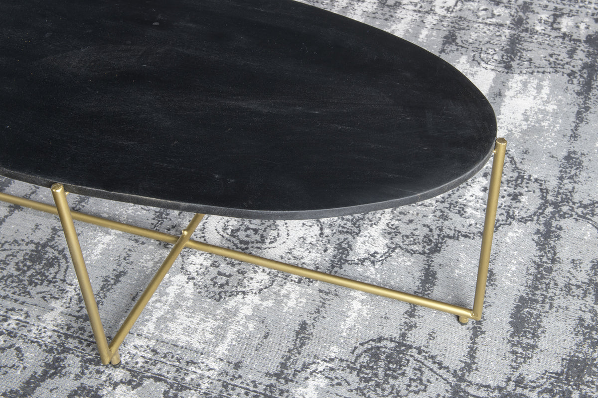 Salontafel Anthony zwart/messing 110 cm