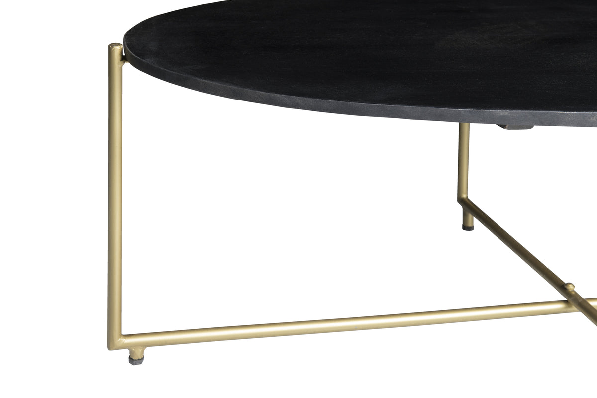 Salontafel Anthony zwart/messing 110 cm