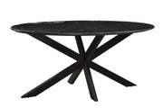 Eettafel Marmer Ovaal Spider Zwart 180 cm