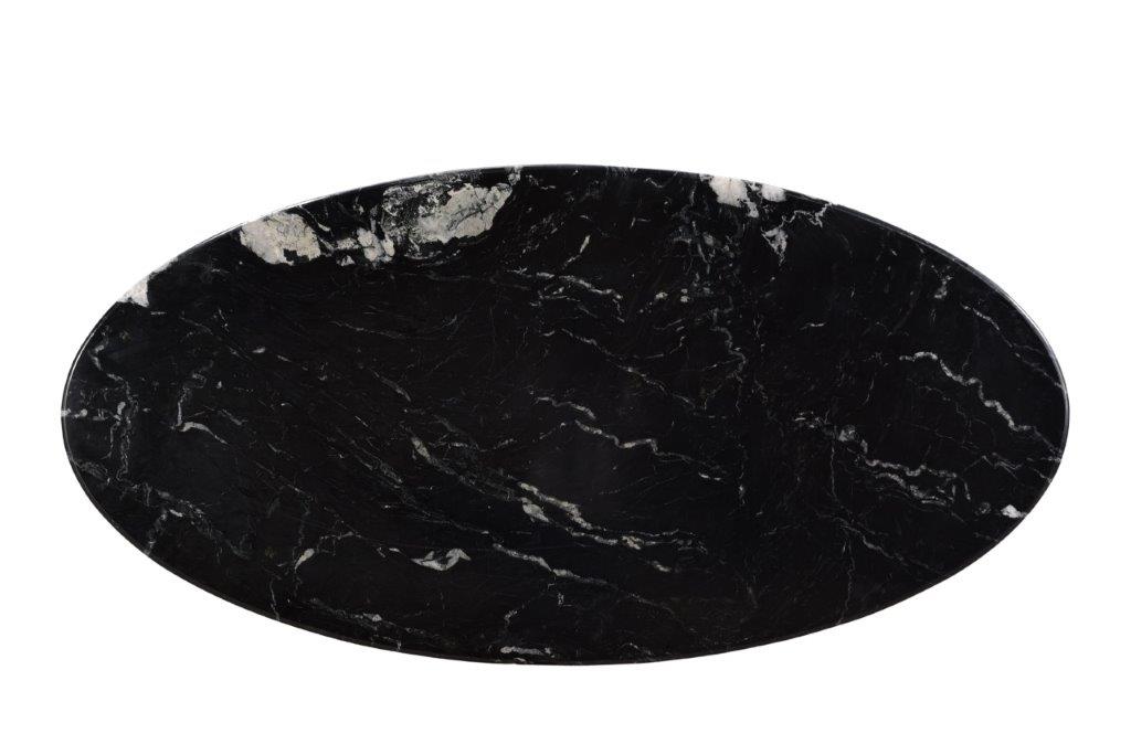 Eettafel Marmer Ovaal Spider Zwart 180 cm