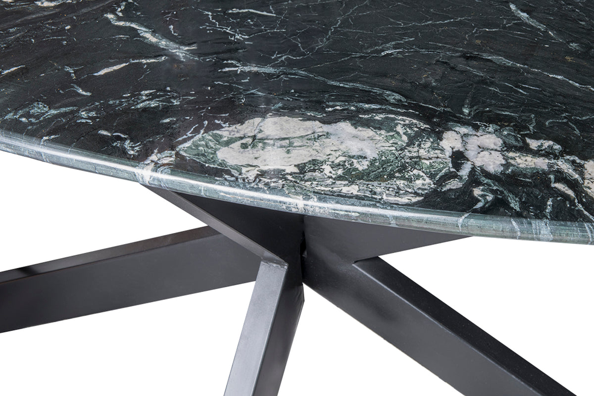 Eettafel Marmer Ovaal Spider Zwart 180 cm
