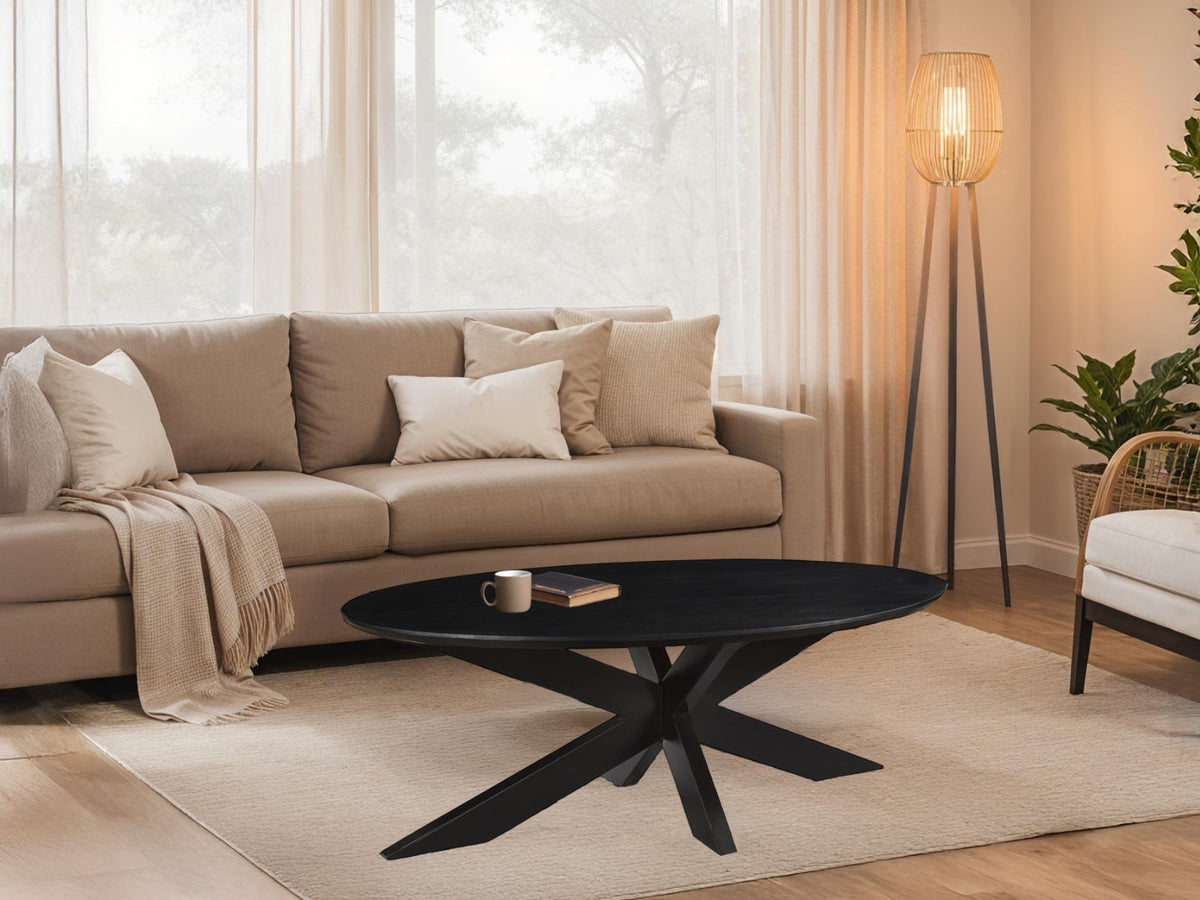 Eettafel Oslo Ovaal Zwart 130 cm