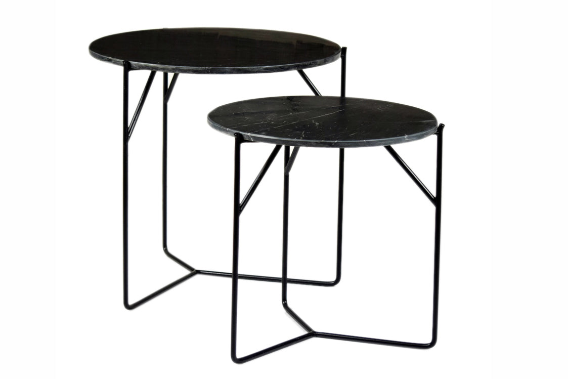 Salontafel Mason Marble zwart/zwart set van 2