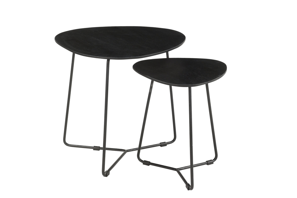 Salontafel Brix Ivy zwarte set van 2