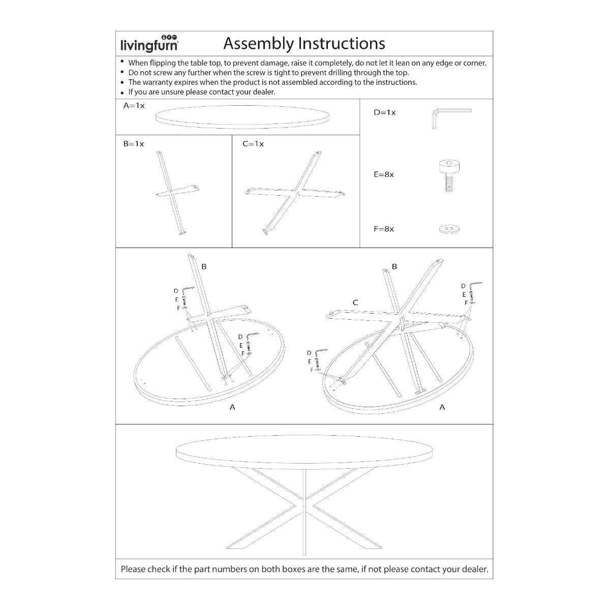 Eettafel Rocky Ronde Spin 140 cm