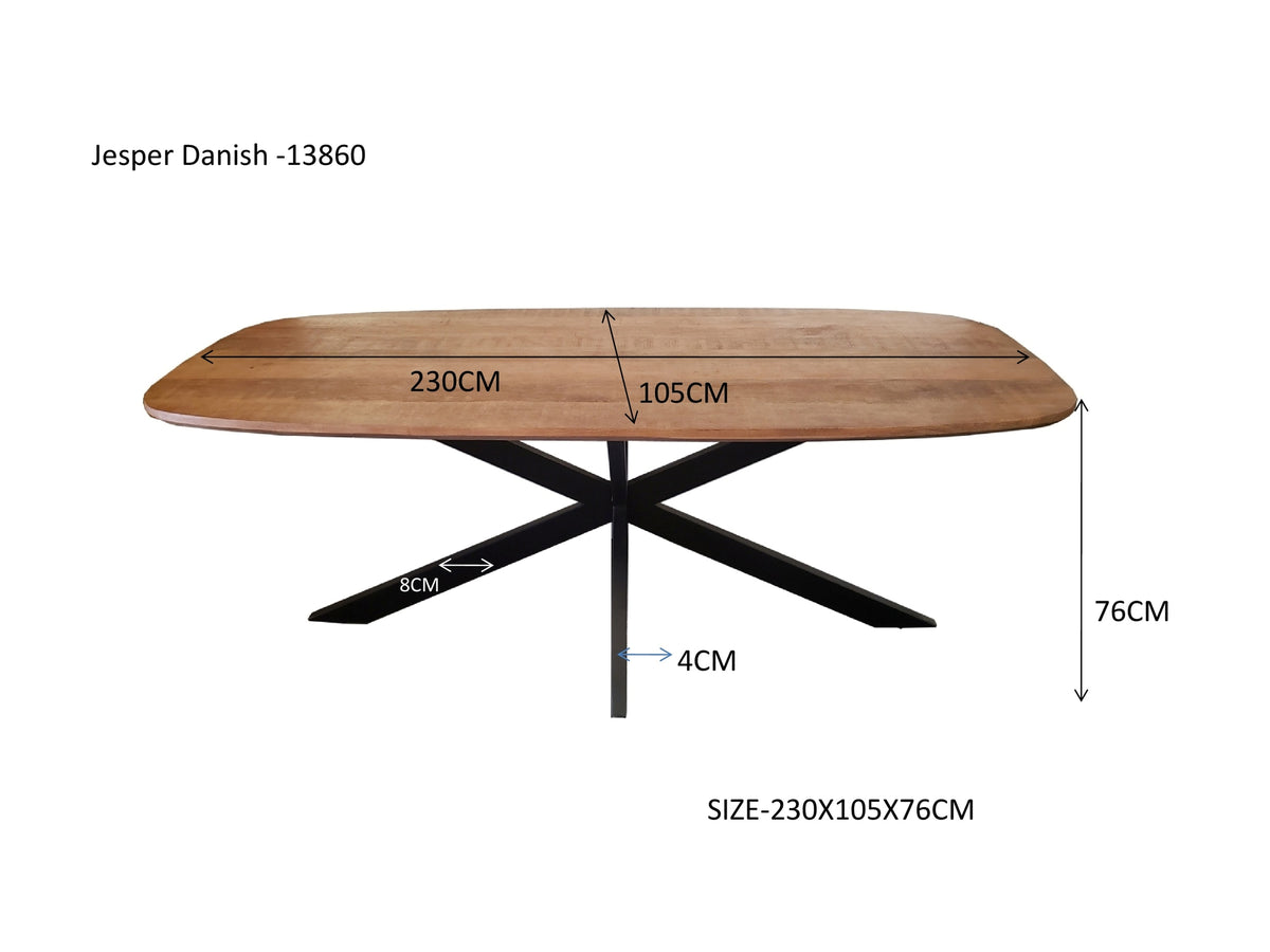 Eettafel Jesper Deens Ovaal 230 cm