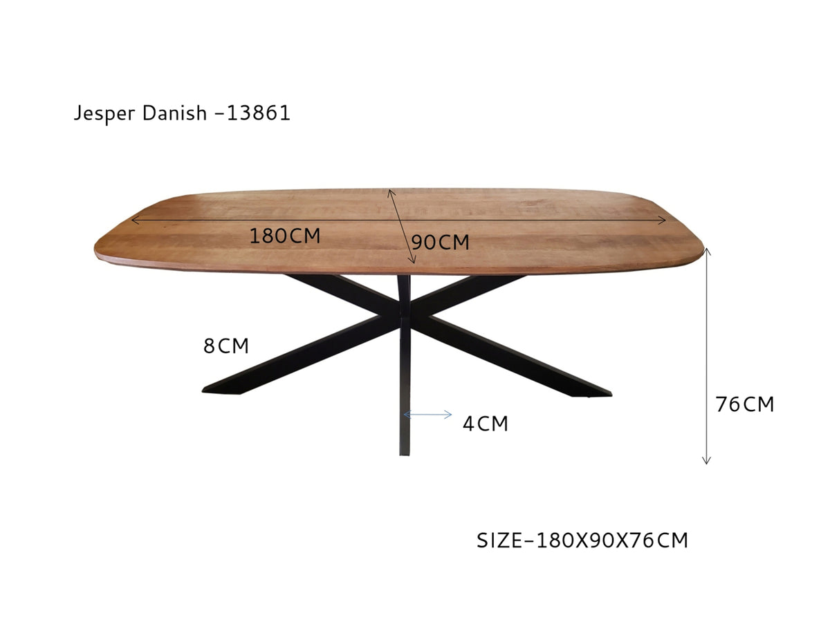 Eettafel Jesper Deens Ovaal 180 cm