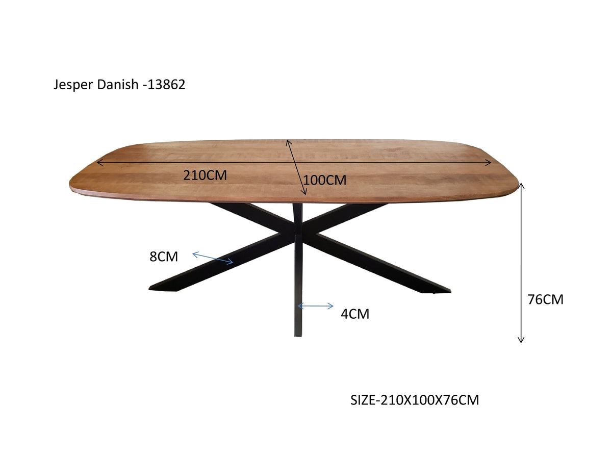 Eettafel Jesper Deens Ovaal 210 cm