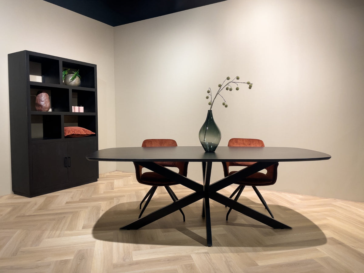 Eettafel Jesper Deens ovaal zwart 210 cm