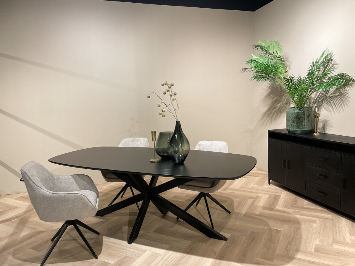 Eettafel Jesper Deens ovaal zwart 180 cm