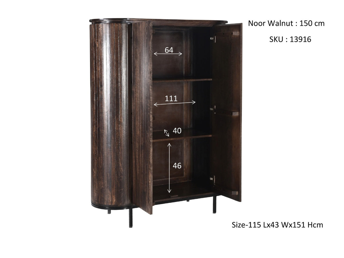 Wandkast Noor Walnoot 150 cm