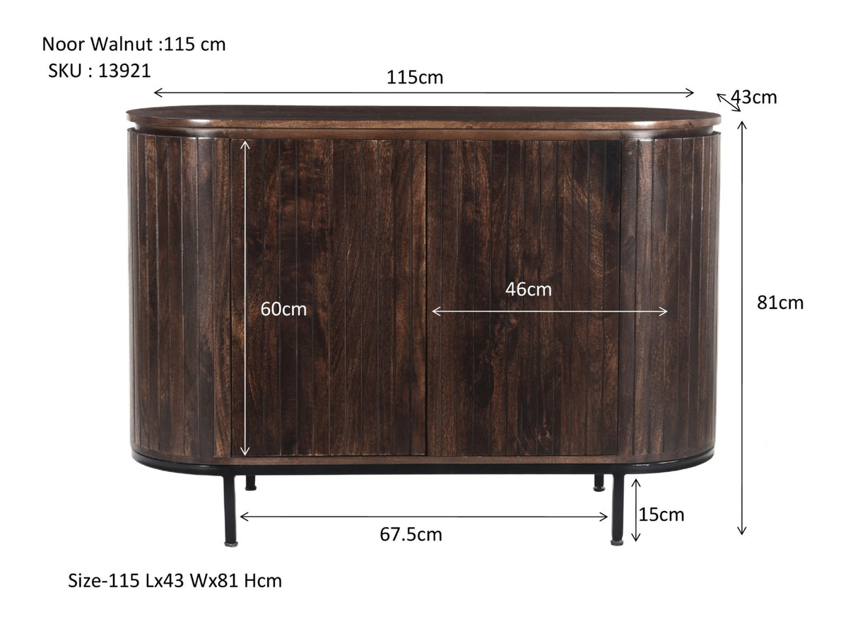 Dressoir Noor Walnoot 115 cm