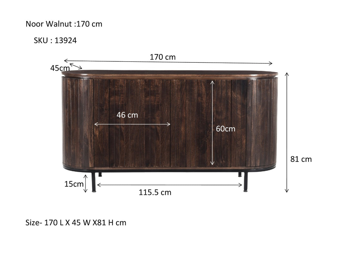 Dressoir Noor Walnoot 170 cm