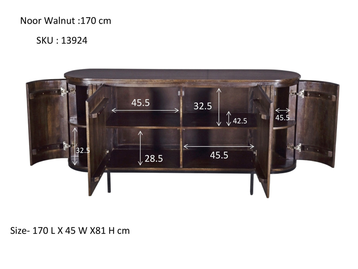 Dressoir Noor Walnoot 170 cm