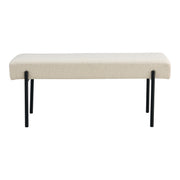 Swindon Bank - bank, bouclé, wit, zwarte poten 100x36x42,5 cm, HN1232