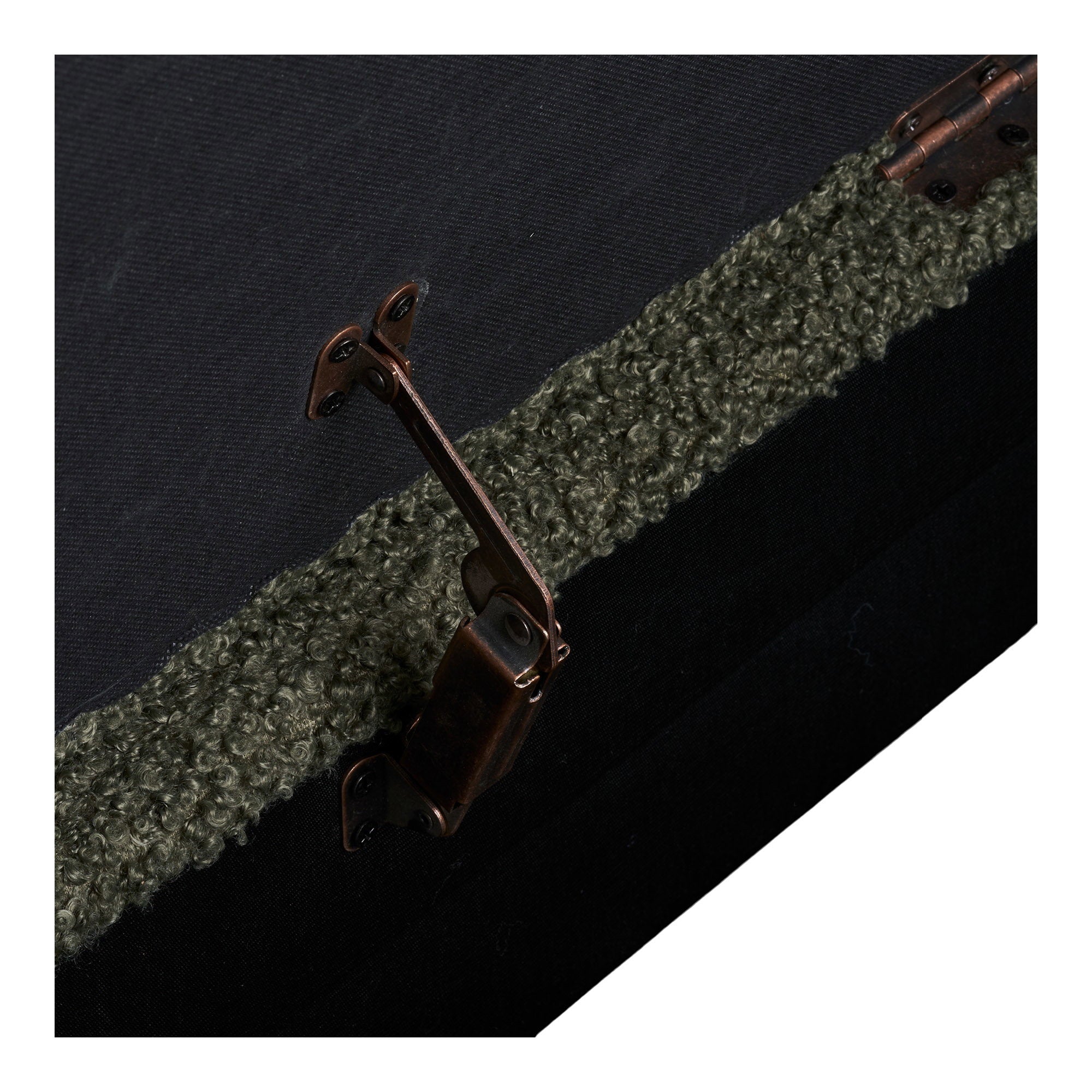 Harlow Bank - Bank met opbergruimte, teddy-stof, groen 95x37x45 cm, HN1301