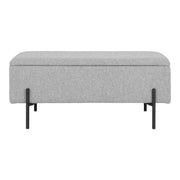 Watford Bank - bank met opbergruimte, lichtgrijs, 95x36,5x43 cm, HN1275