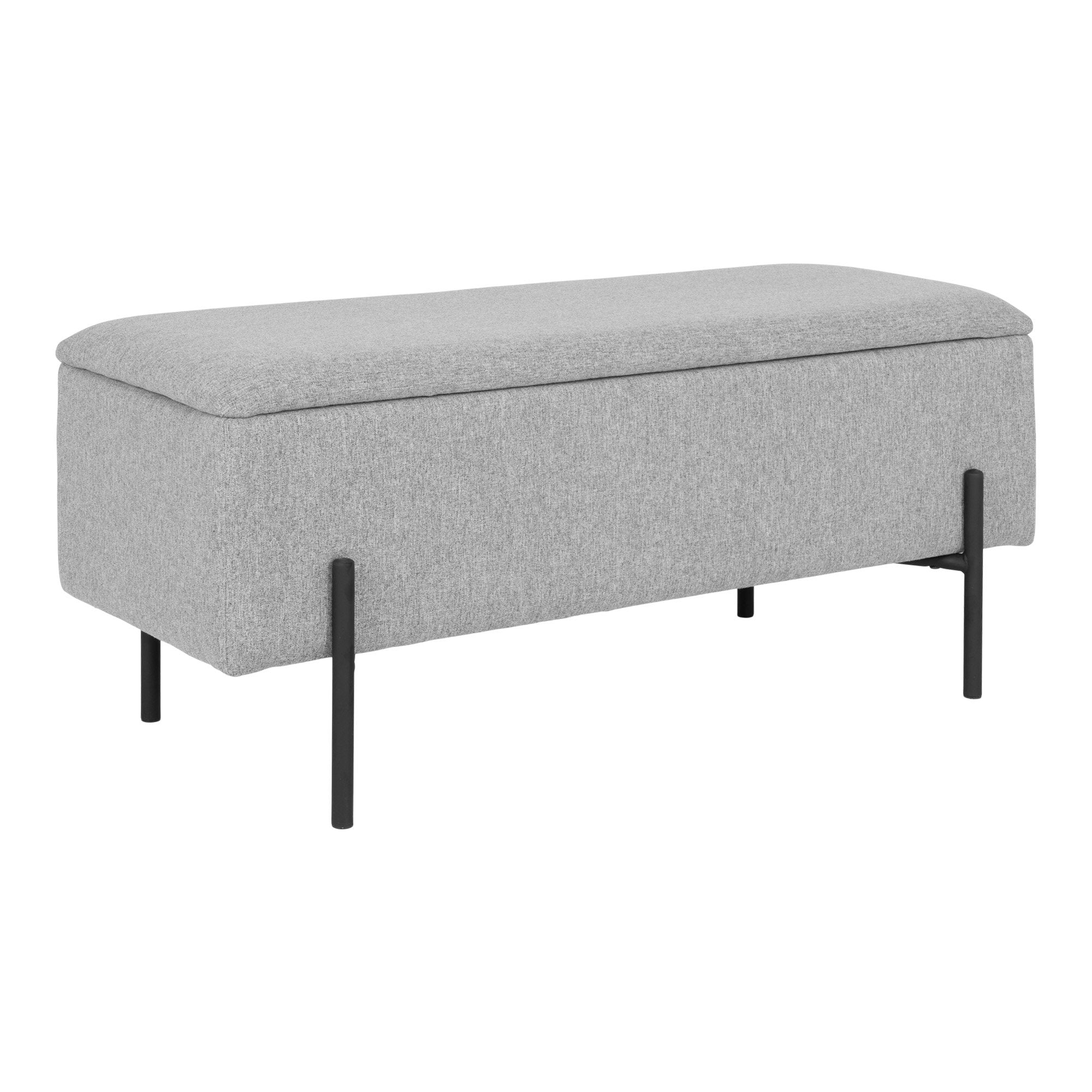 Watford Bank - bank met opbergruimte, lichtgrijs, 95x36,5x43 cm, HN1275