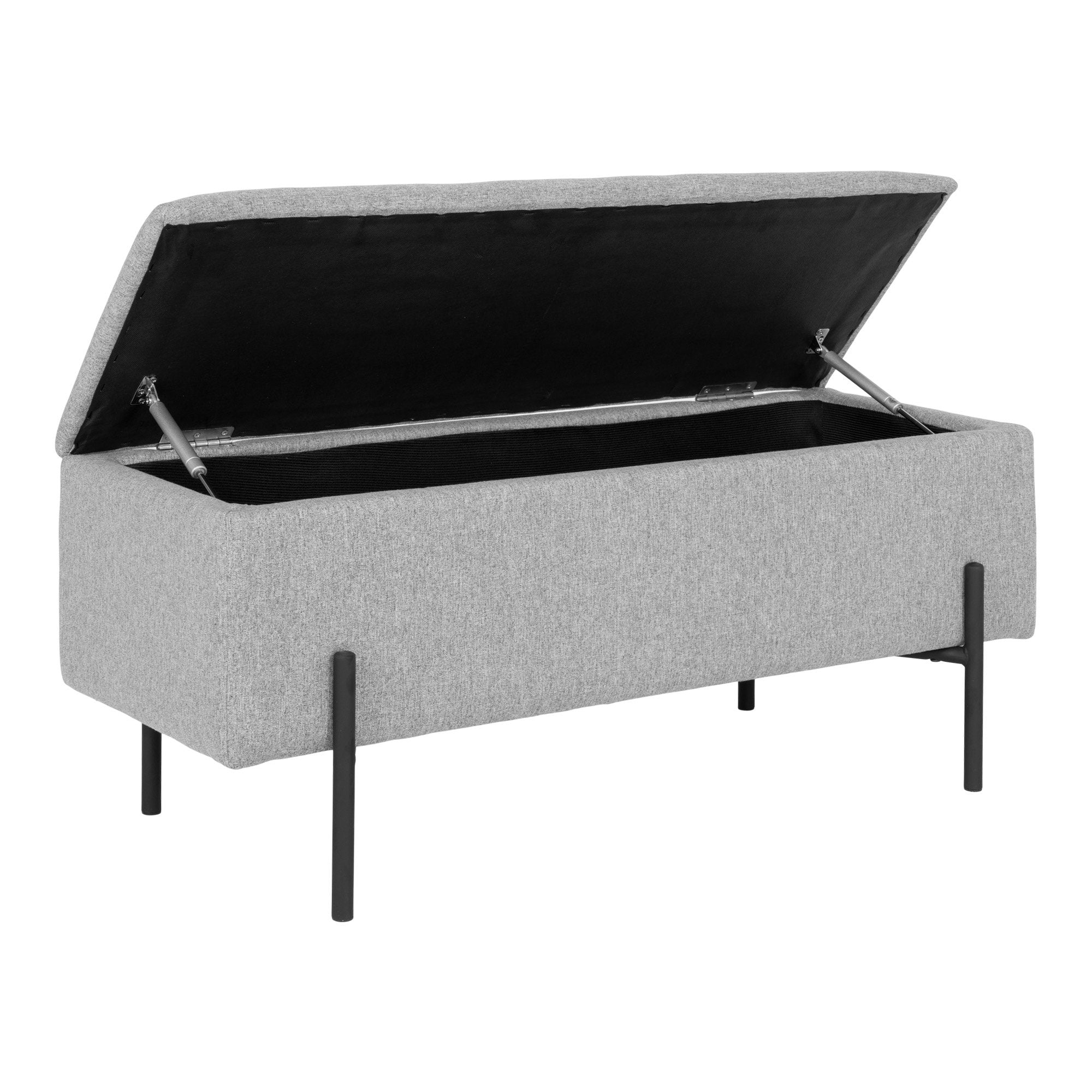 Watford Bank - bank met opbergruimte, lichtgrijs, 95x36,5x43 cm, HN1275