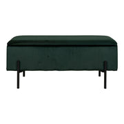 Watford-bank - bank met opbergruimte, velours, groen 95x36,5x43 cm, HN1206