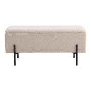 Watford Bench - Bank met opbergruimte, bouclé, beige 95x36,5x43 cm, HN1233