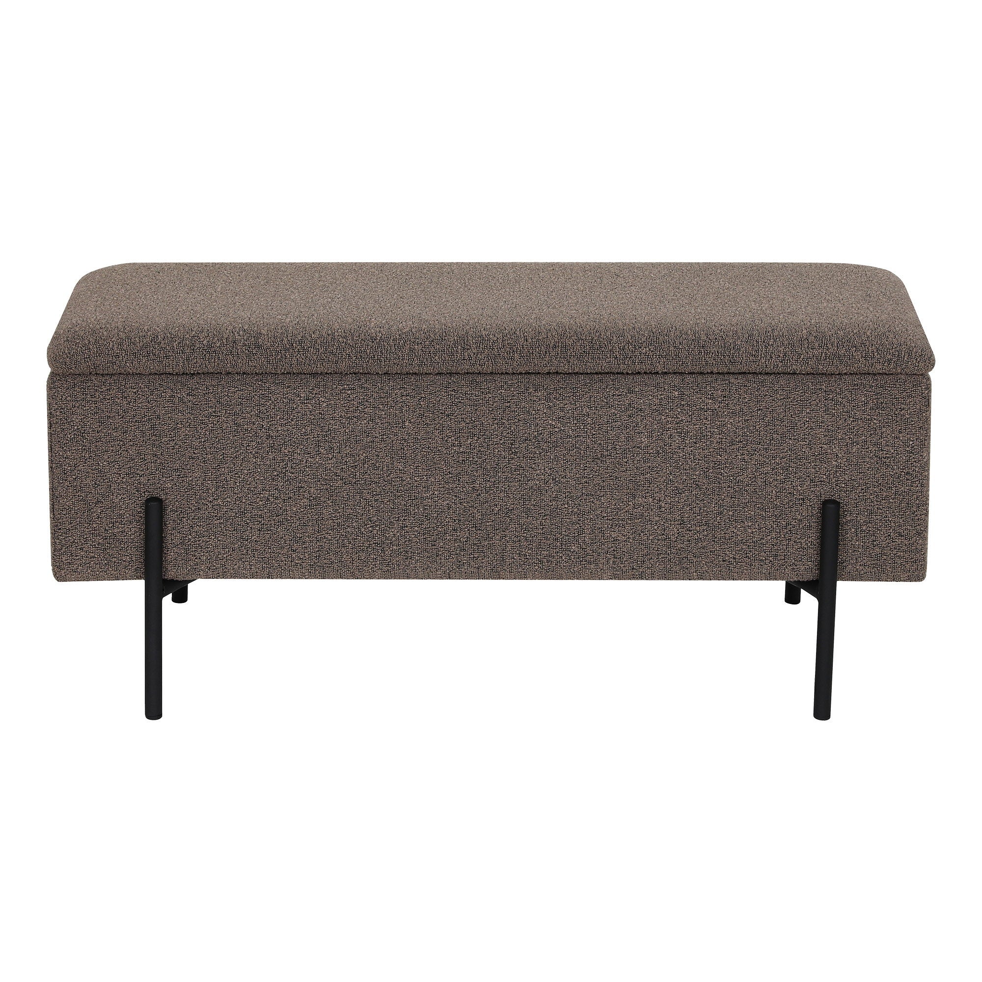 Watford Bench - bank met opbergruimte, bouclé, bruin 95x36,5x43 cm, HN1061