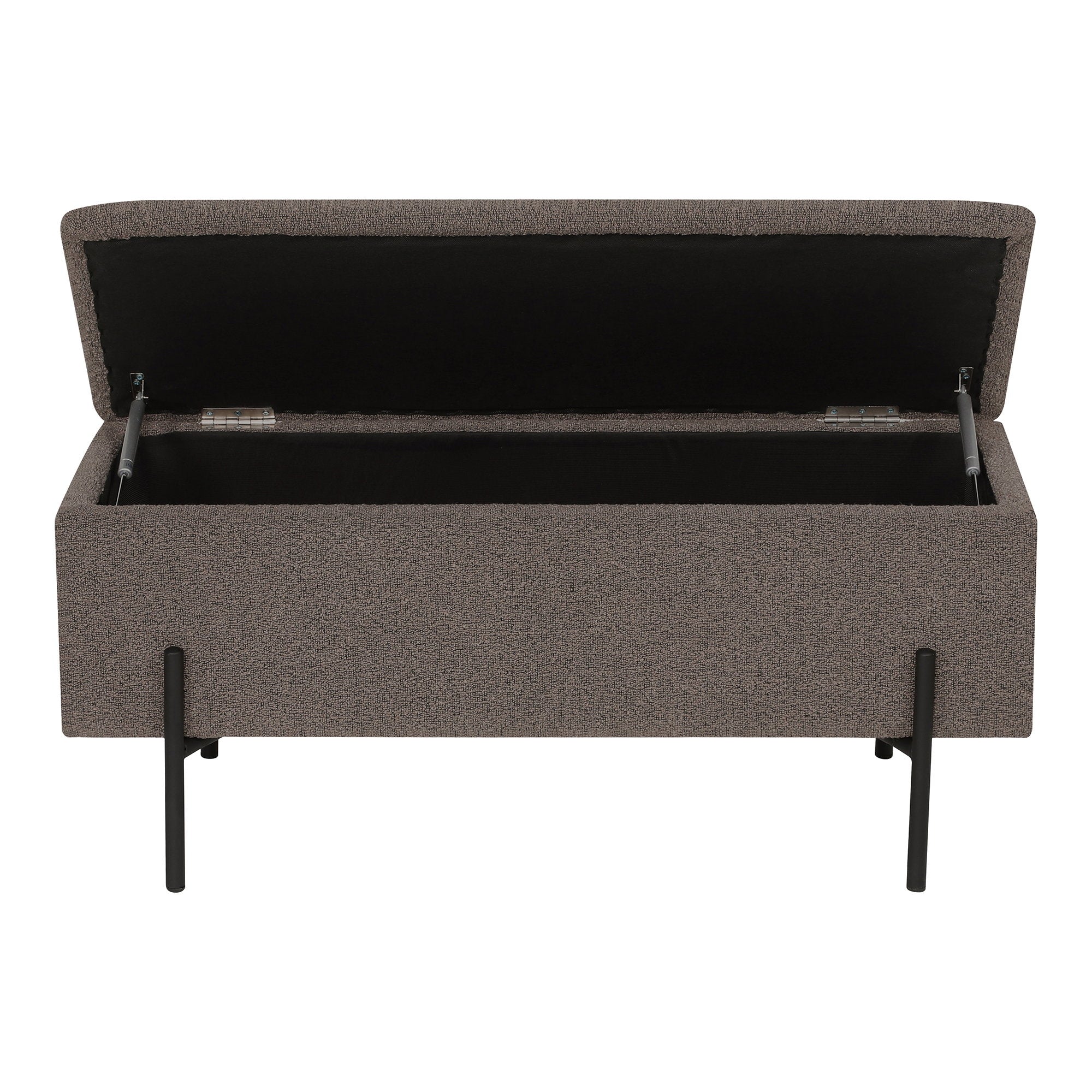 Watford Bench - bank met opbergruimte, bouclé, bruin 95x36,5x43 cm, HN1061