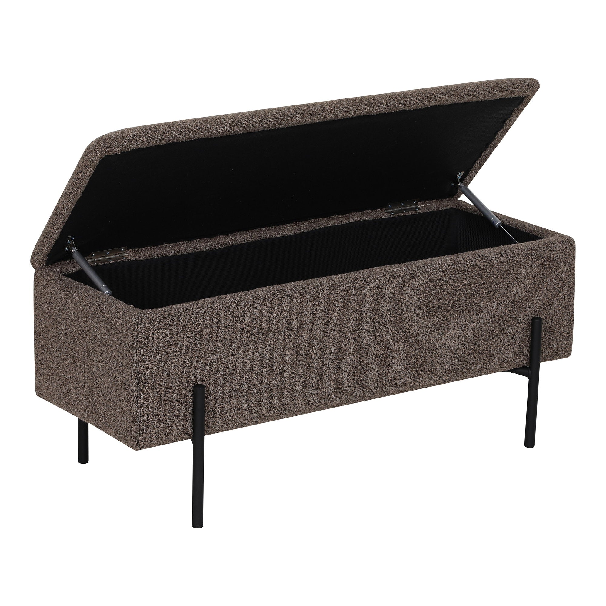 Watford Bench - bank met opbergruimte, bouclé, bruin 95x36,5x43 cm, HN1061