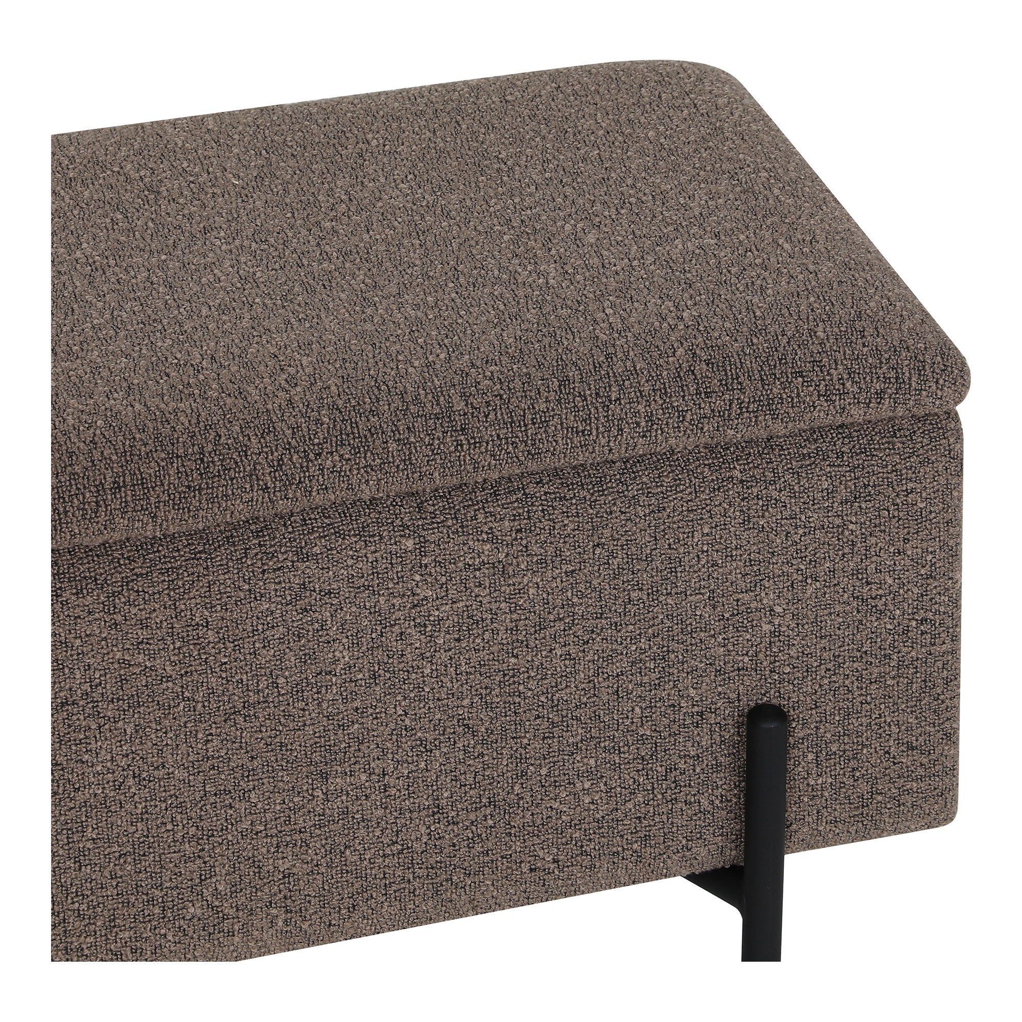 Watford Bench - bank met opbergruimte, bouclé, bruin 95x36,5x43 cm, HN1061