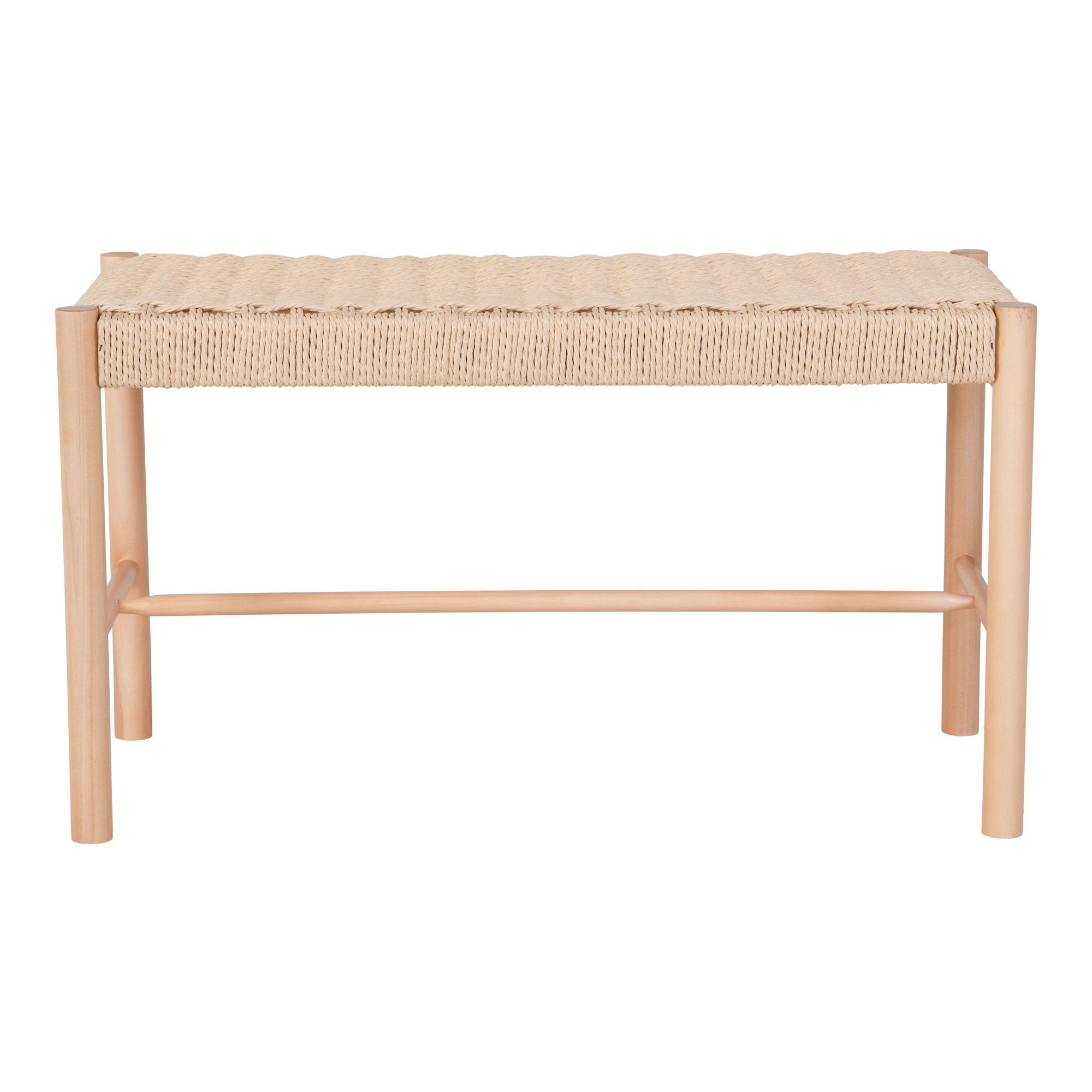 Abano Bank - bank met zitting van natuurlijk riet, populierenhout, naturel 80x35x45 cm