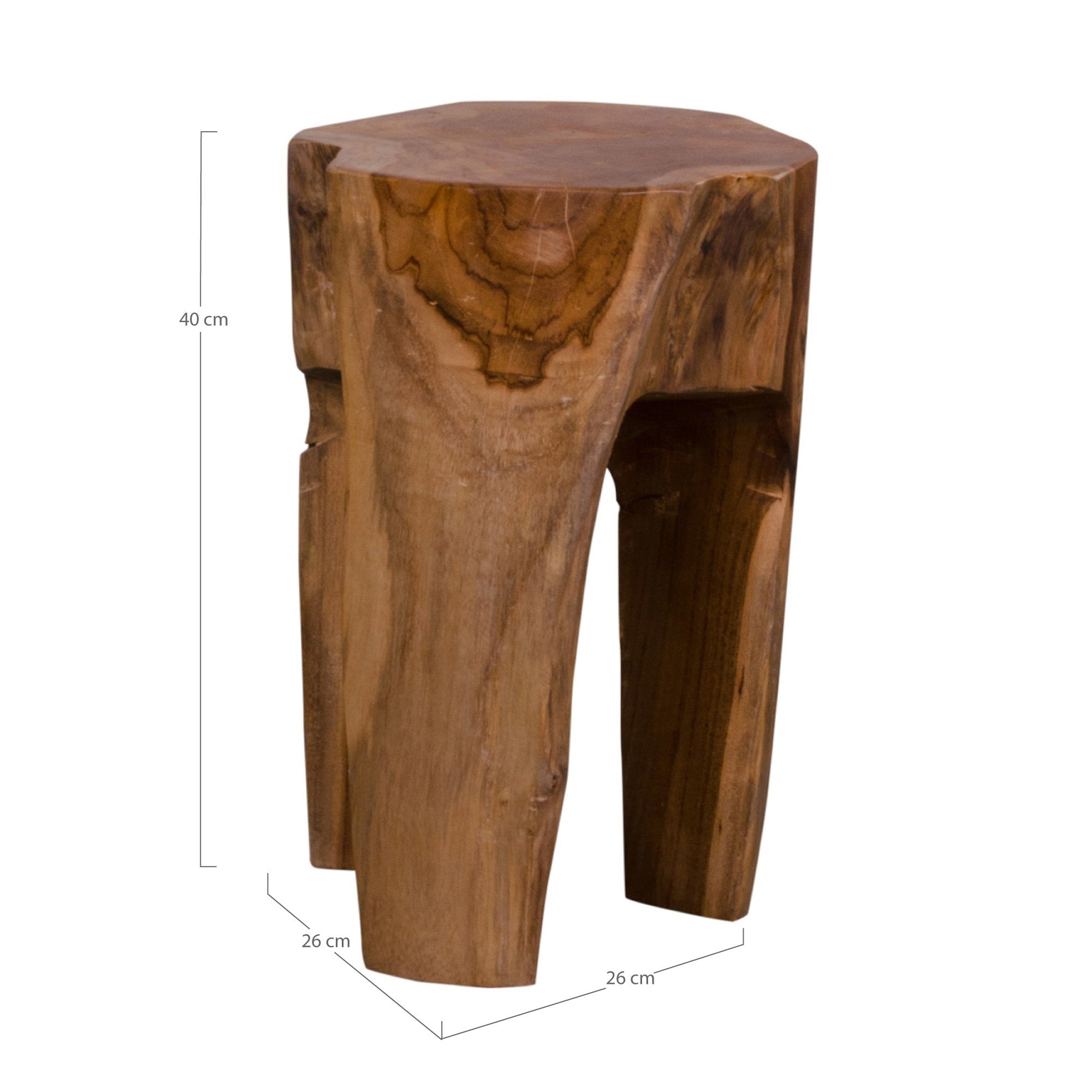 Rose Kruk - Kruk, teak, naturel, 3 poten ø26x40 cm