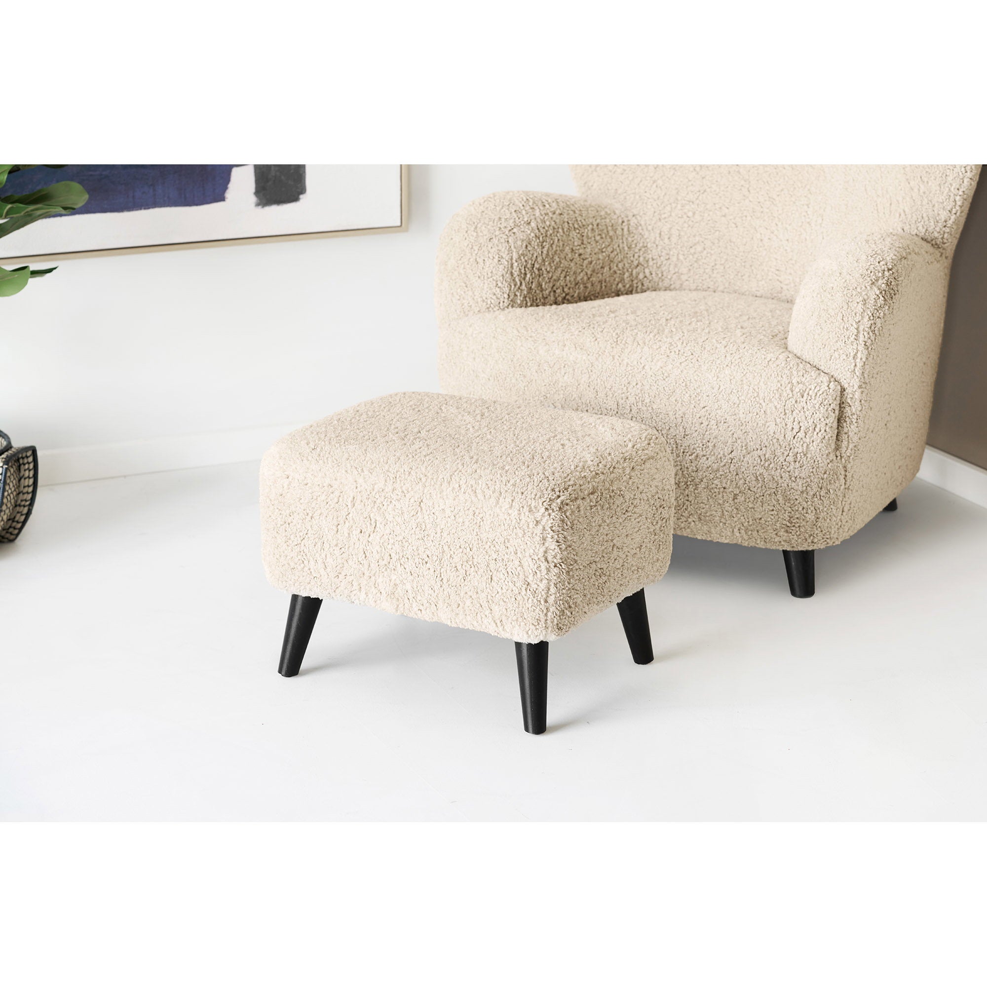 Lunaro Poef - Loungepoef, lichtbruin 42x54x39 cm, HN1265