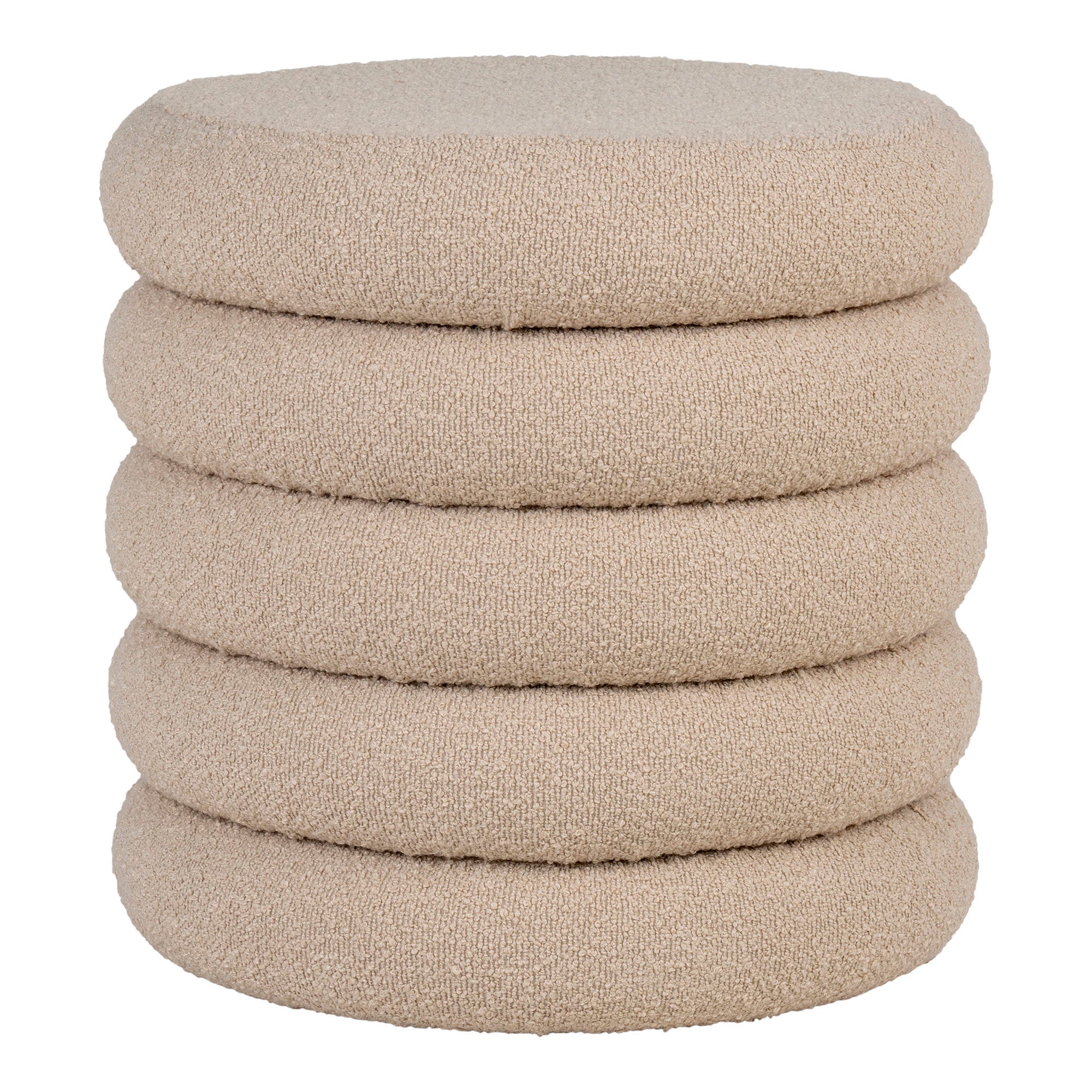 Brooklyn Poef - Poef met opbergruimte, bouclé, beige ø44x44 cm, HN1242