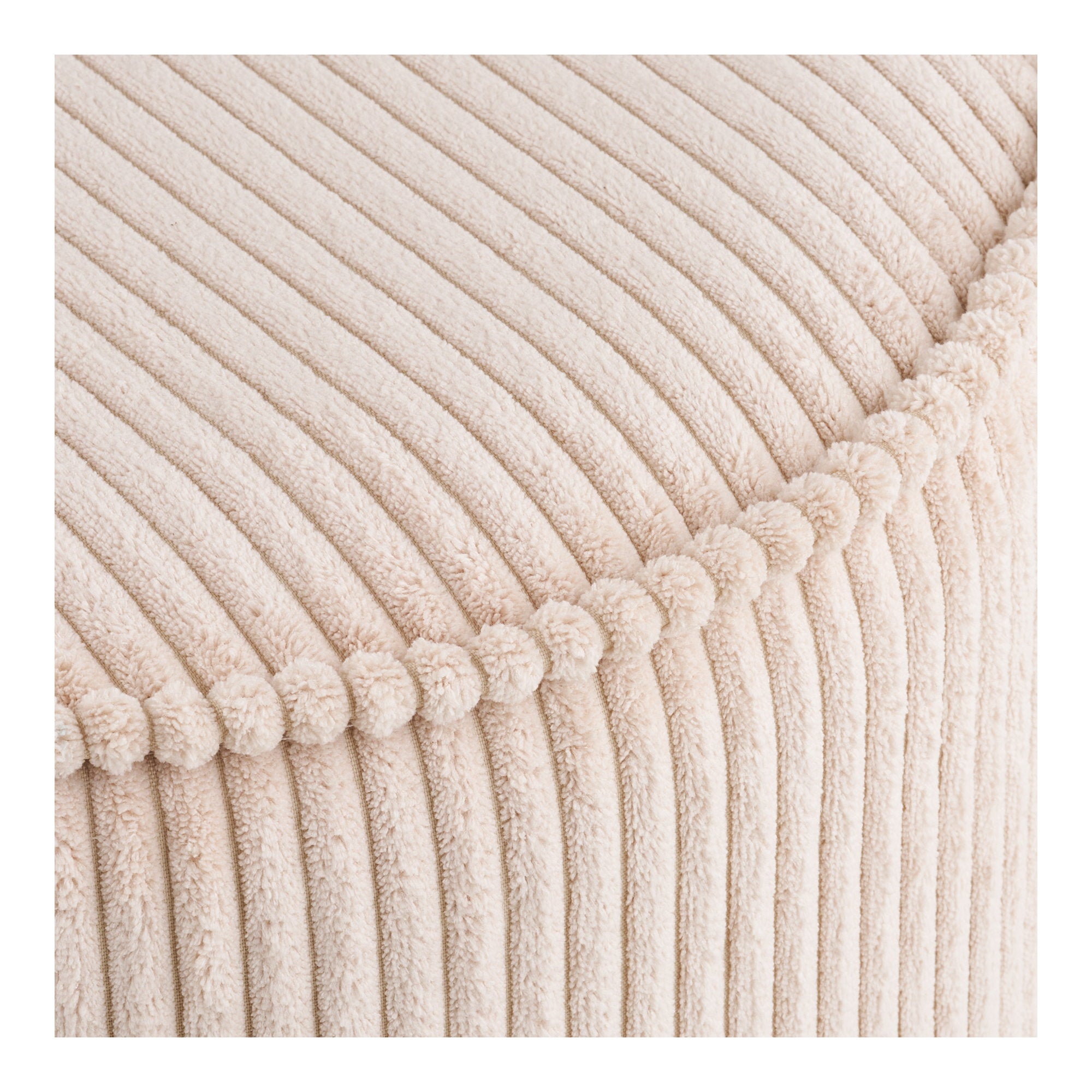 Taupo Poef - Poef, ribfluweel, beige ø40x35 cm, HN1424