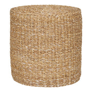 Rivera Pouf - poef, zeegras/katoen, naturel ø40x40 cm