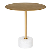 Lecco bijzettafel - Bijzettafel van messing en marmer ø51x52 cm