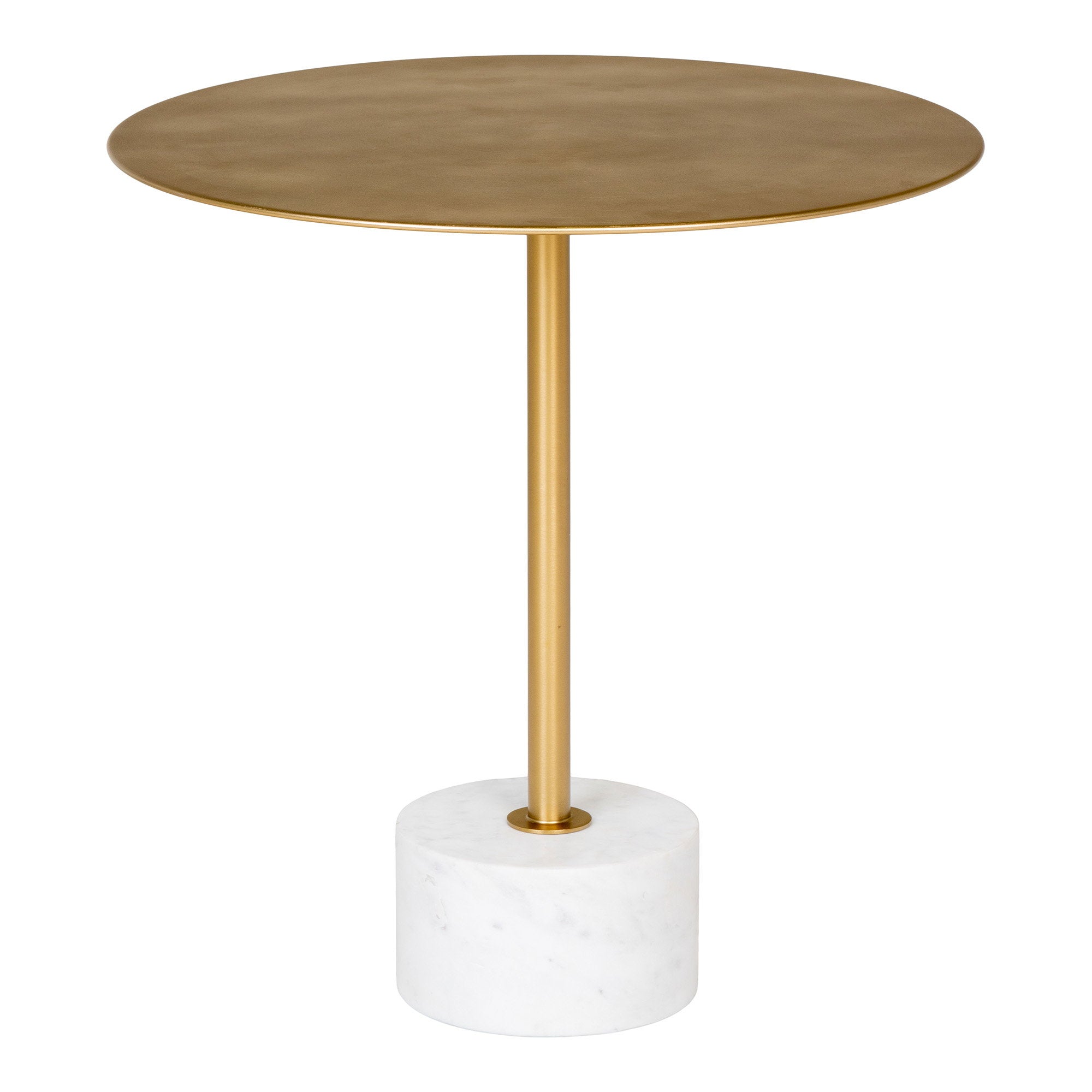 Lecco bijzettafel - Bijzettafel van messing en marmer ø51x52 cm